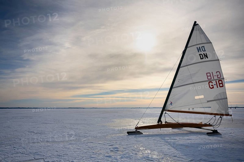 Winter at Dümmer See with, Eisegler, Eickhöpen, Lembruch, Lower Saxony, Germany