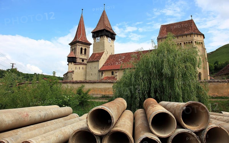 The fortified church of Seica Mica, German Kleinschelken, a community in Sibiu County in Transylvania, Romania