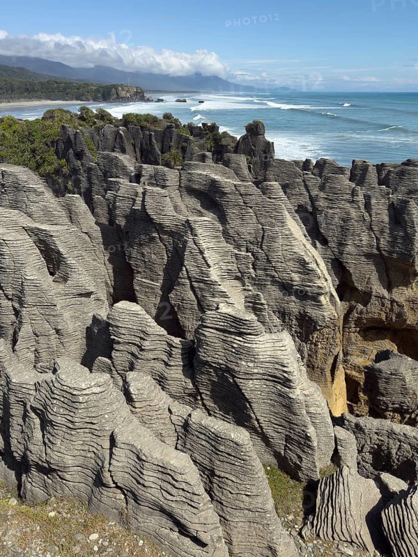 Pancake Rocks in Paparoa National Park, South Island, New Zealand, Oceania