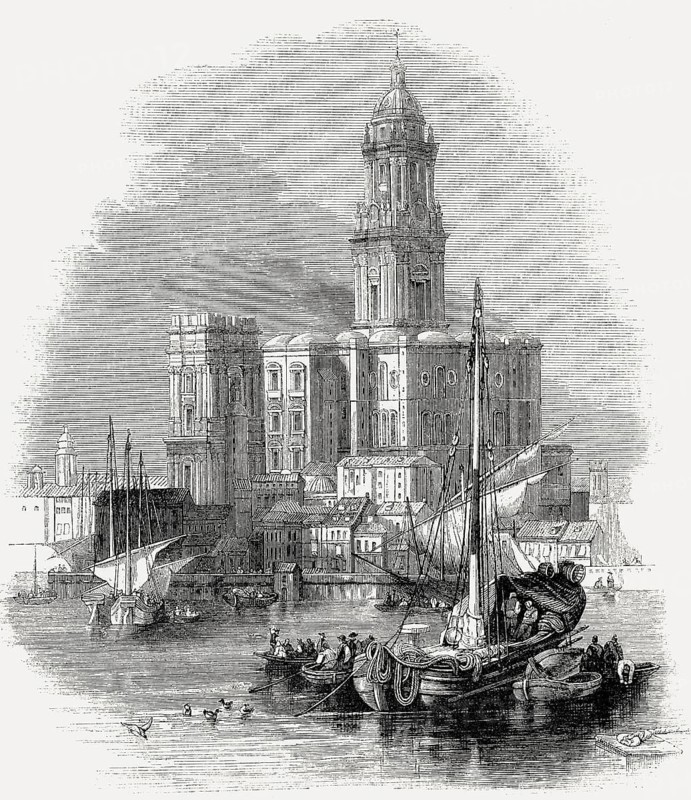 Cathedral of Málaga, Málaga, Andalusia, Costa del Sol, Spain, 19th Century