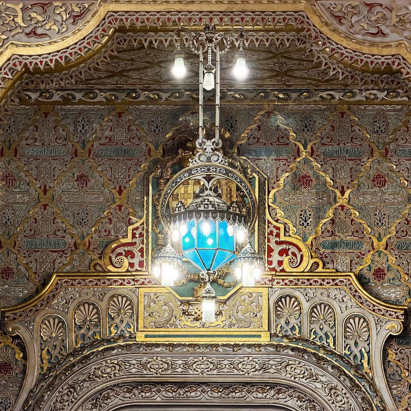Salao Arabe, Arab salon in Palácio da Bolsa, detail, neoclassical style stock exchange, UNESCO World Heritage Site, Porto, Portugal