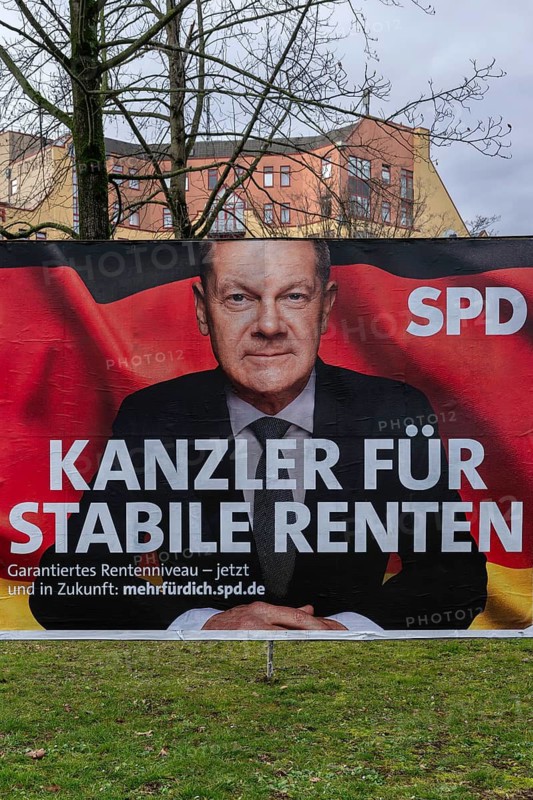 Advertising poster Federal Chancellor Olaf Scholz, SPD