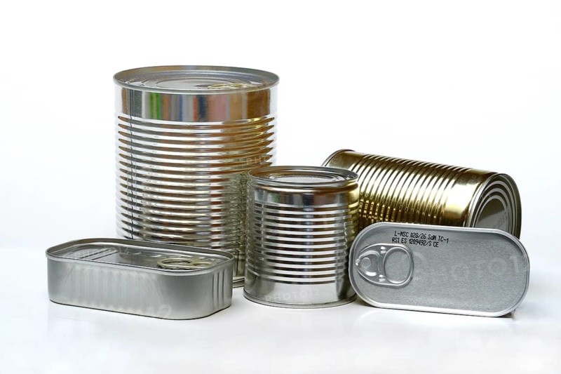 Various tin cans, tin cans