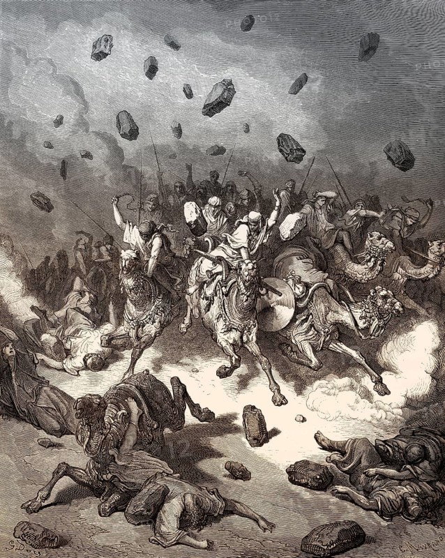 Destruction of the Army of the Amorites, Old Testament, Gustave Doré, 1863
