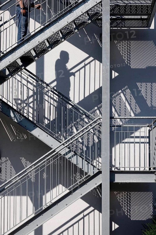 Shadow of a man, Stairs, Summer, Germany