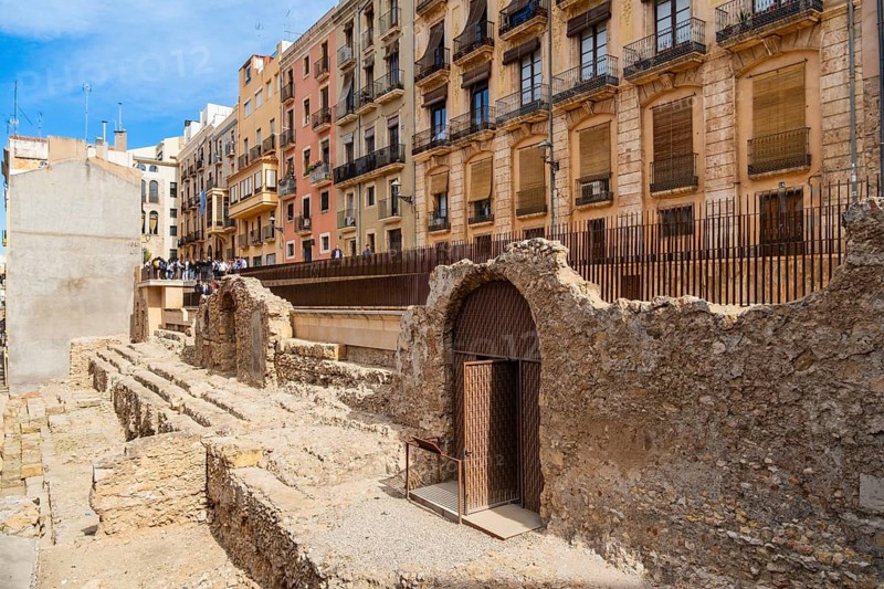 Remains of the circ romà in the historic centre of Tarragona, Spain