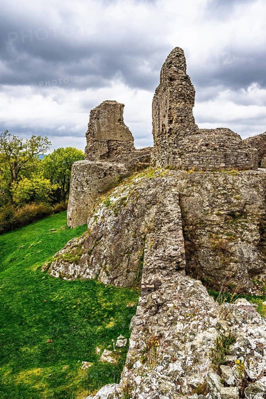 Ruins of Montgomery Castle, Montgomery, Powys, Wales, UK