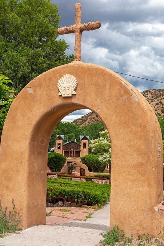 Chimayo, New Mexico, The Christ of Esquipulas Chapel at El Santuario de Chimayo, a Roman Catholic pilgrimage shrine in the mountains of northern New Mexico