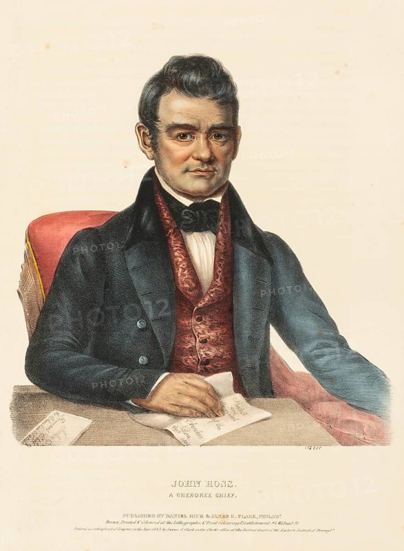 John Ross. A Cherokee Chief (1843), Native American, Historical Indian Tribes of North America, Charles Bird King (1785, 1862), Historical, digitally restored reproduction from a 19th century original, Record date not stated