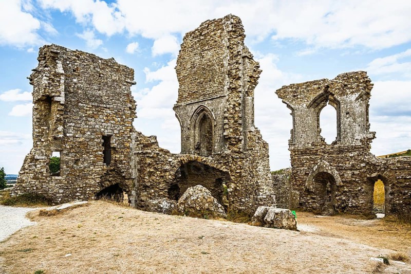 Ruins of Corfe Castle, Wareham, Dorset, England, United Kingdom