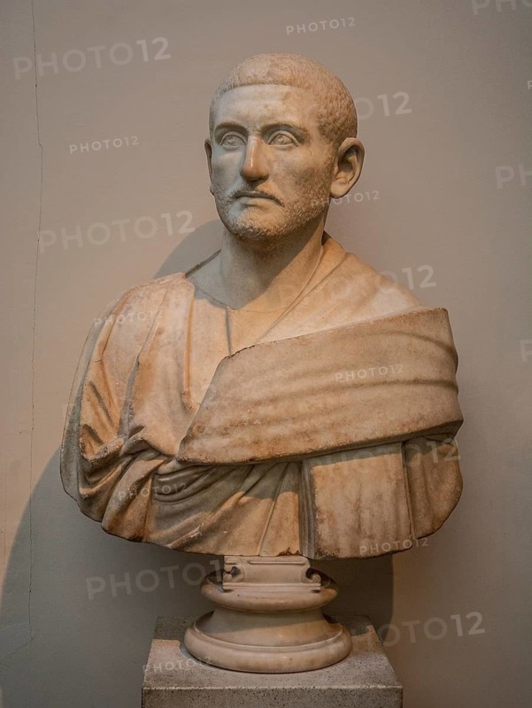 Bust of Roman man in British Museum, London, England, United Kingdom, UK, Great Britain