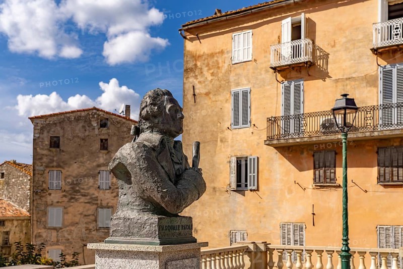 Bust of Pasquale Paoli in Sartene, Corsica, France