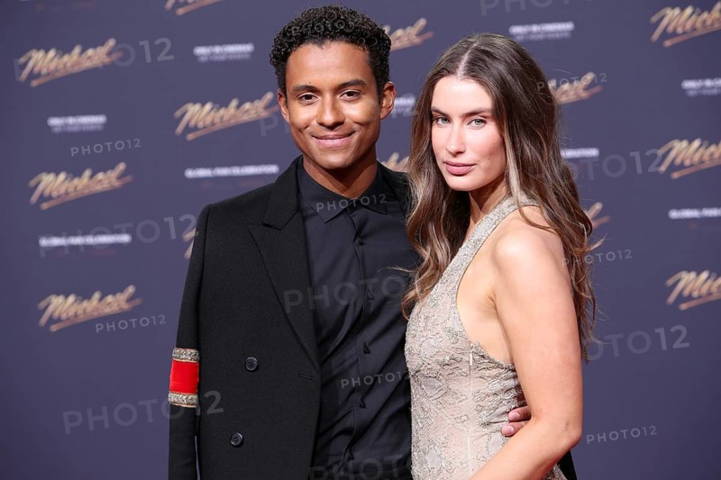 Jaafar Jackson with girlfriend Maddie Simpson - International Premiere of MICHAEL, Uber Platz, Berlin, 10.4.26