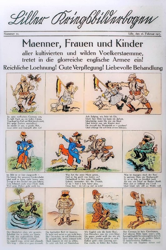 Liller Kriegszeitung with the Liller Kriegslillerbogen, German WWI front-line newspaper in occupied Lille during World war One in France
