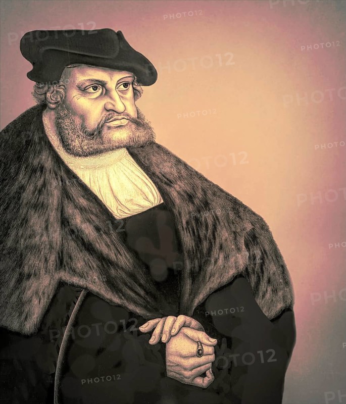 Frederick III or Frederick the Wise, 1463 - 1525, Prince-elector of Saxony, digitally edited after a painting by Lucas Cranach the Elder, Friedrich III. oder Friedrich der Weise, 1463 - 1525, Kurfürst von Sachsen