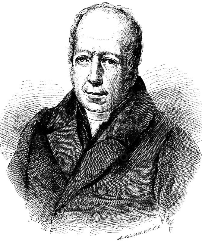 Portrait of Carl Wilhelm von Humboldt, Prussian statesman, diplomat and scholar, reorganisation of education, neo-humanism, smile, personality, Prussia, historical illustration 1882