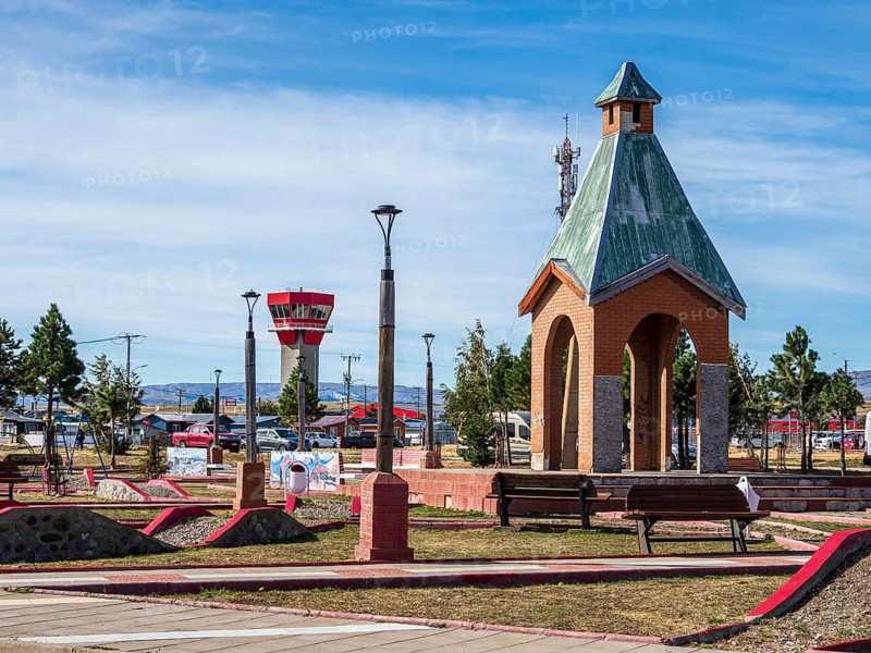 Plaza de Armas, airport tower, Belmaceda, Chile