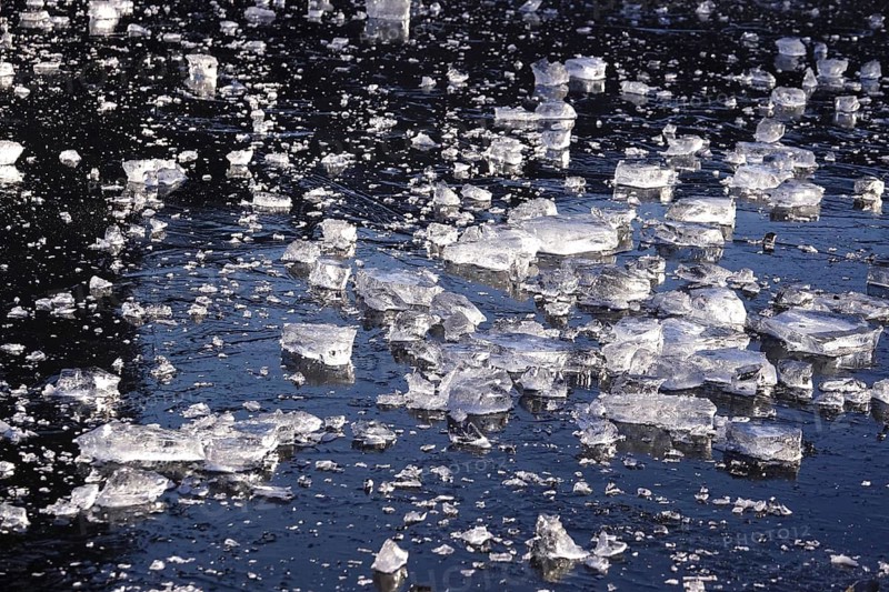 Ice on a lake, winter, Germany