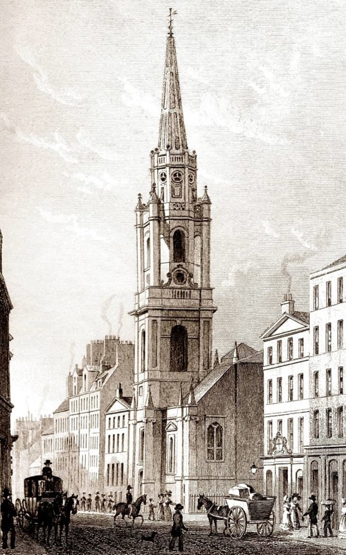 New Tron Steeple, High Street, Edinburgh, Scotland, 19th century, from Modern Athens by Th. H. Shepherd