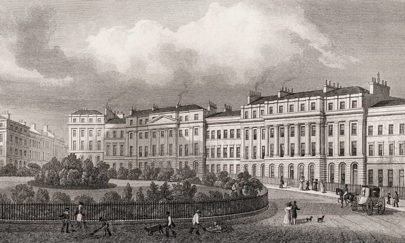 North West Angle of Moray Place, Edinburgh, Scotland, 19th century, from Modern Athens by Th. H. Shepherd