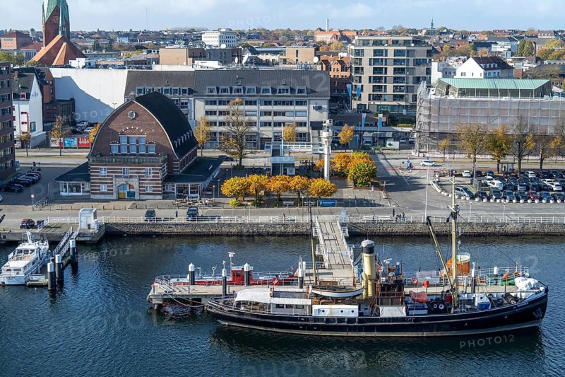 The icebreaker Bussard in Kiel, ship, buoy, museum ship, transport, traffic, Kiel Fjord, Kiel, Schleswig-Holstein, Federal Republic of Germany
