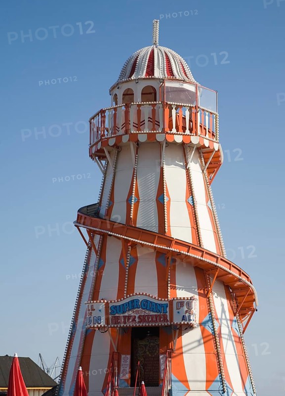 Helter Skelter funfair attraction on the pier at Clacton, Essex, England, United Kingdom