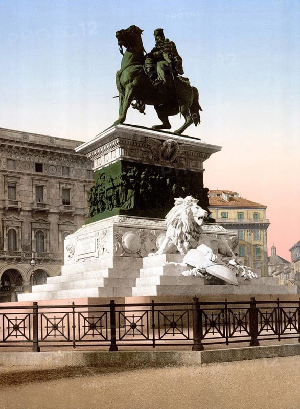Denkmal für Viktor Emanuel, Mailand, Italien, Monument to Victor Emmanuel, Milan, Italy, Historic, digitally restored reproduction from a 19th century model, 1880, Record date not stated