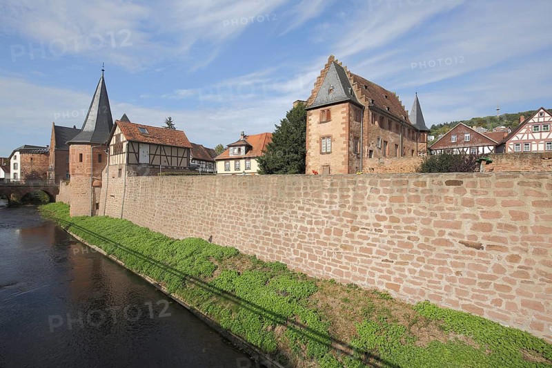 Historic City Fortification with Stone House, Schlaghaus, Wehrturm, Meliorsdamm, Büdingen, Wetterau, Hesse, Germany