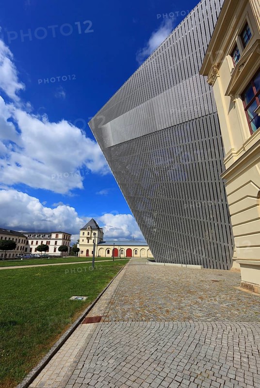 Military History Museum of the German Armed Forces, main arsenal building with wedge, architect Daniel Libeskind, Dresden, Saxony, Germany