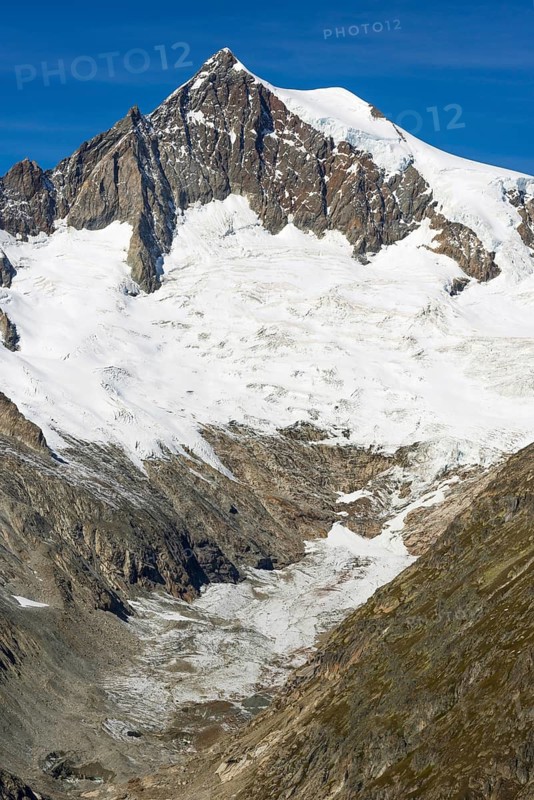 The Aletschhorn on the Aletsch Glacier, Mountain landscape, Tourism, Aletsch Arena, Valais, Switzerland