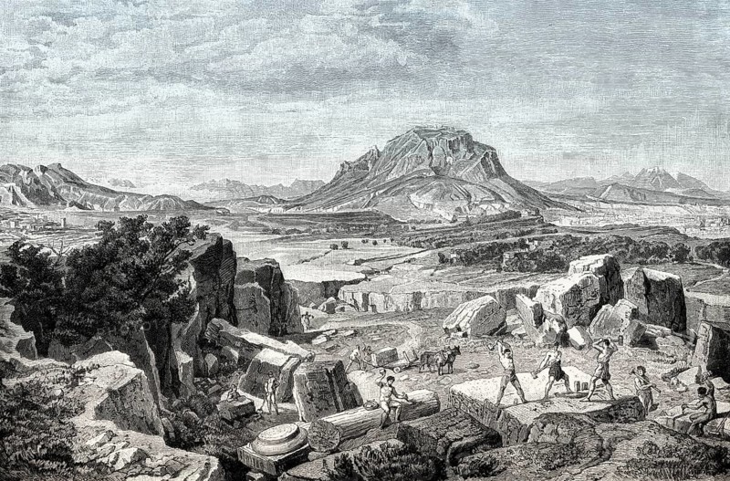 Nea Korinthos or New Corinth in 1858 after an earthquake, Corinthia, Peloponnese, Greece
