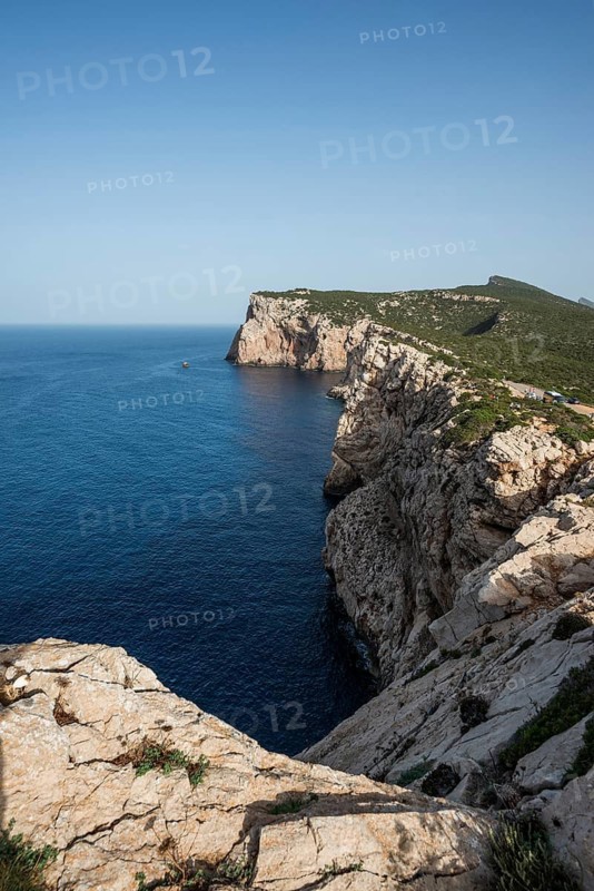 Coast with steep cliffs, Capo Caccia, near Alghero, Sardinia, Italy