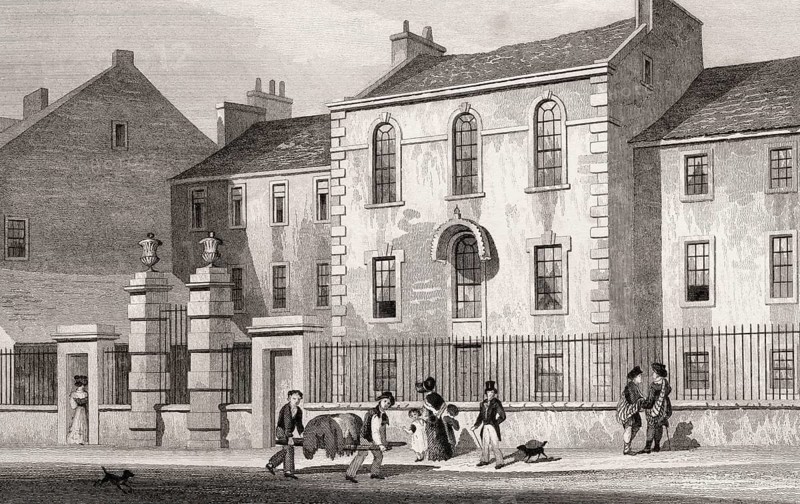 Trades' Maiden Hospital, Edinburgh, Scotland, 19th century, from Modern Athens by Th. H. Shepherd