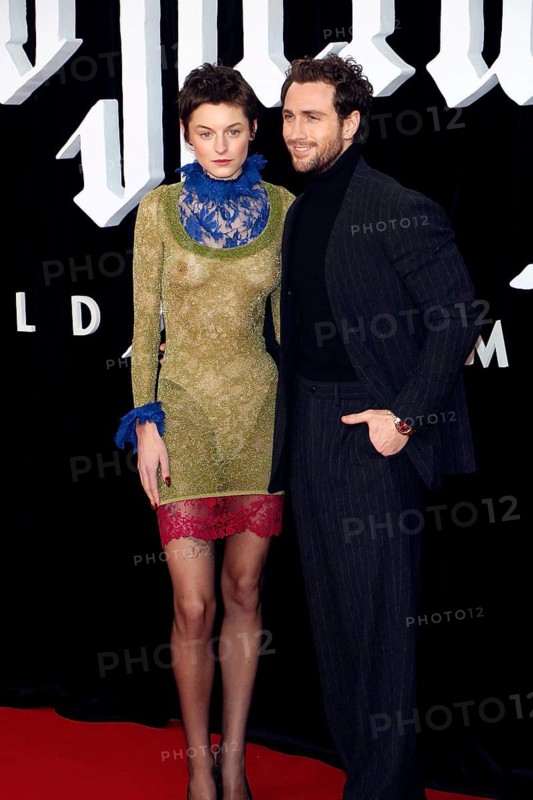 Emma Corrin and Aaron Taylor-Johnson at the premiere of Nosferatu at the Zoo Palast in Berlin on 02.12.2024