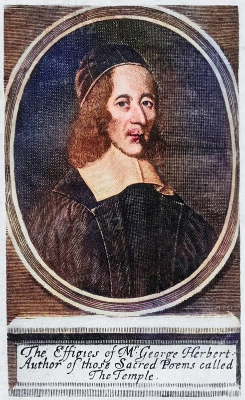 George Herbert, 1593-1633, English metaphysical poet, Historical, digitally restored reproduction from a 19th century original, Record date not stated