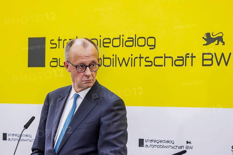 Federal Chancellor Friedrich Merz (CDU) . portrait. Annual event on the BW Automotive Industry Strategy Dialogue (SDA) in Stuttgart. Automotive industry conference. Stuttgart, Baden-Württemberg, Germany