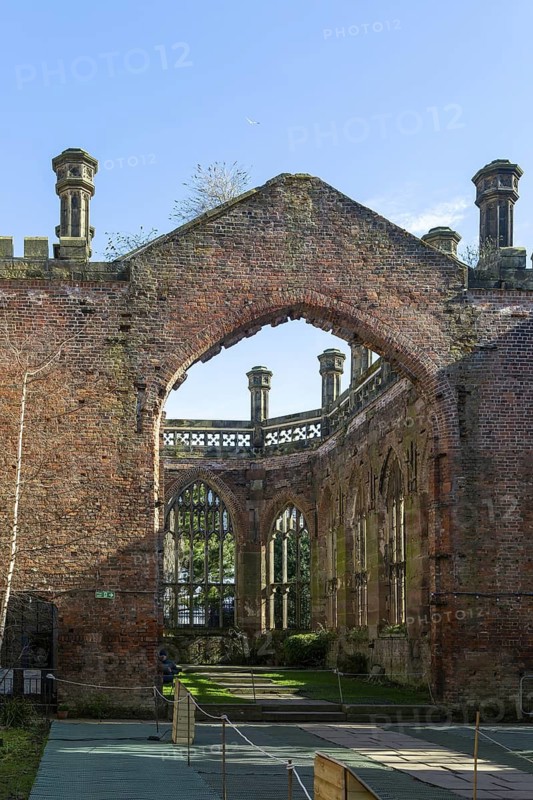 Church of Saint Luke, ruins of bombed out destroyed in World War Two 1941, Liverpool, England, UK