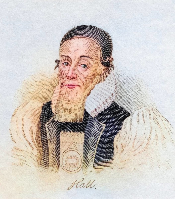 Joseph Hall 1574, 1656 English bishop and satirist from the book Crabbs Historical Dictionary from 1825, Historical, digitally restored reproduction from a 19th century original, Record date not stated