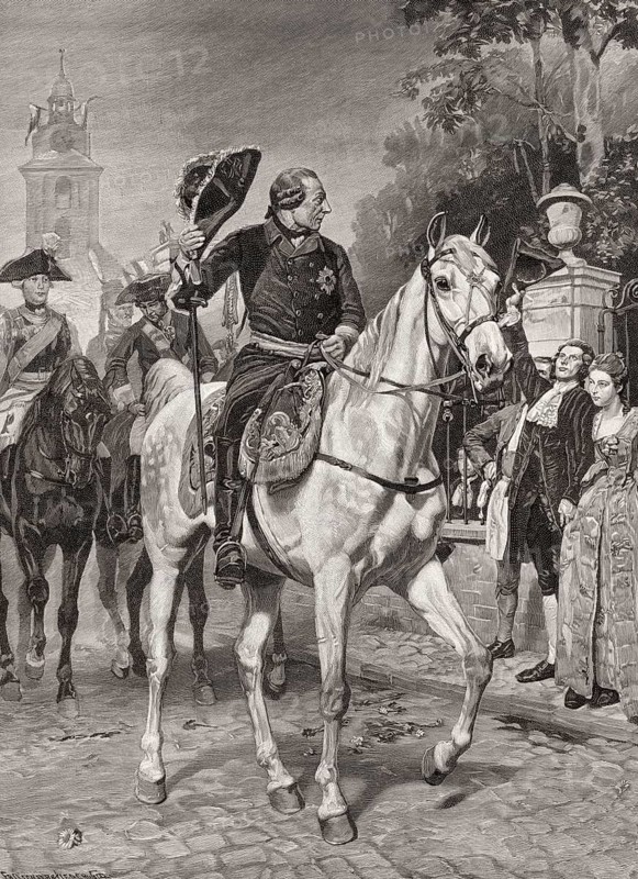 Friedrich II at Krefeld, Germany, family van der Leyden, 23 June 1758