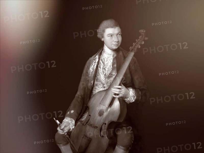 Carl Friedrich Abel, 1723? – 1787, German composer, digitally edited according to a painting by Thomas Gainsborough