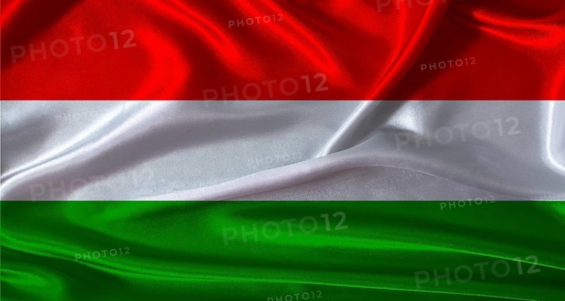 National flag of Hungary with cloth texture. Hungary flag with realistic texture background