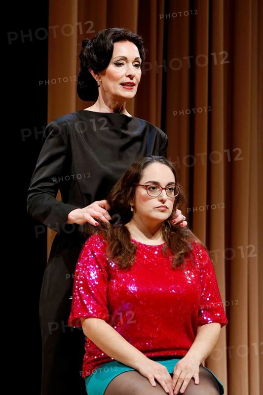 Katja Weitzenböck as Maria Callas and Rocío Reyes Romero at the photo rehearsal for Meisterklasse at the Komödie am Kurfürstendamm, Berlin, 11/09/2024