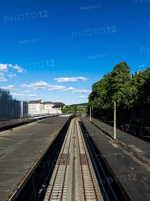 Two tracks at the main railway station in Wuppertal, Germany