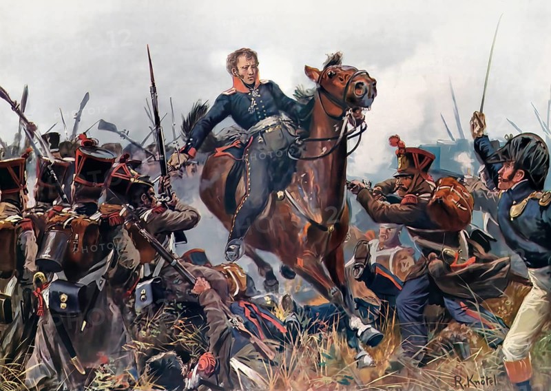The Death of Major von Krosigk near Möckern, 16 October 1813, Battle of the Nations near Leipzig, 16 to 19 October 1813, German Wars of Liberation 1813-15