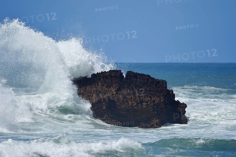 Rocks in the ocean surf, Atlantic Ocean, Parque Natural do Sudoeste Alentejano e Costa Vicentina, Algarve, Portugal
