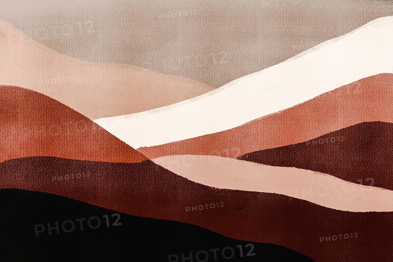 Colorful layers of warm shades create gentle curves in an abstract setting, evoking a sense of tranquility and movement across the surface