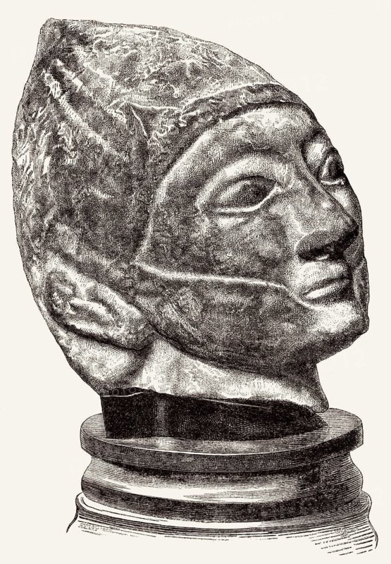 Terrakottakopf eines Mannes, Kypro-Archaikum II 600 v. Chr., Zypern, Griechenland