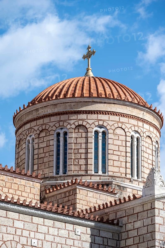 Towers of the Church of Saint Irene, Hagia Irene, Greek Orthodox Church, Athens, Greece