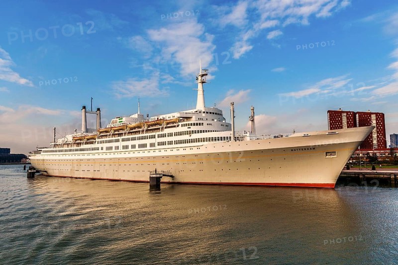 SS Rotterdam, former flagship of the Holland-America Line, today as a museum ship, hotel and restaurant in the port of Rotterdam, the Netherlands