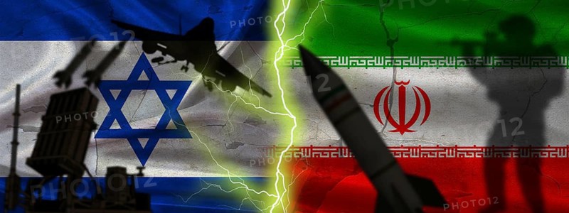 Geopolitical conflict between Iran vs Israel. Political tension between Israel and Iran